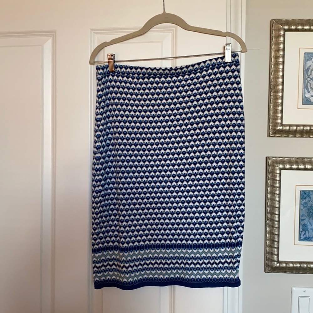 Max studio stretchy blue skirt